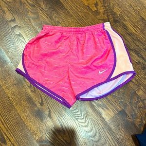 Pink, orange and purple Nike dri-fit athletic shorts. Size: Large